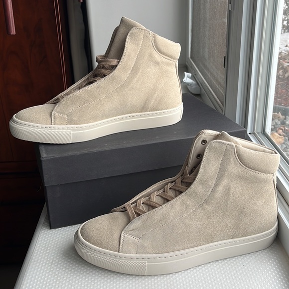 NWT - Women's Filippa K Elina High Sneaker / Sand Suede / Size 38 or 8US - Picture 2 of 13